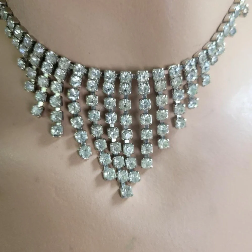 Rhinestone Fringe‎ Necklace 16